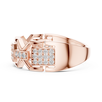 Elite Frame Diamond Gold Designer Ring