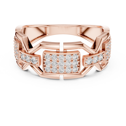 Elite Frame Diamond Gold Designer Ring
