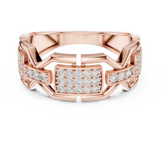 Elite Frame Diamond Gold Designer Ring