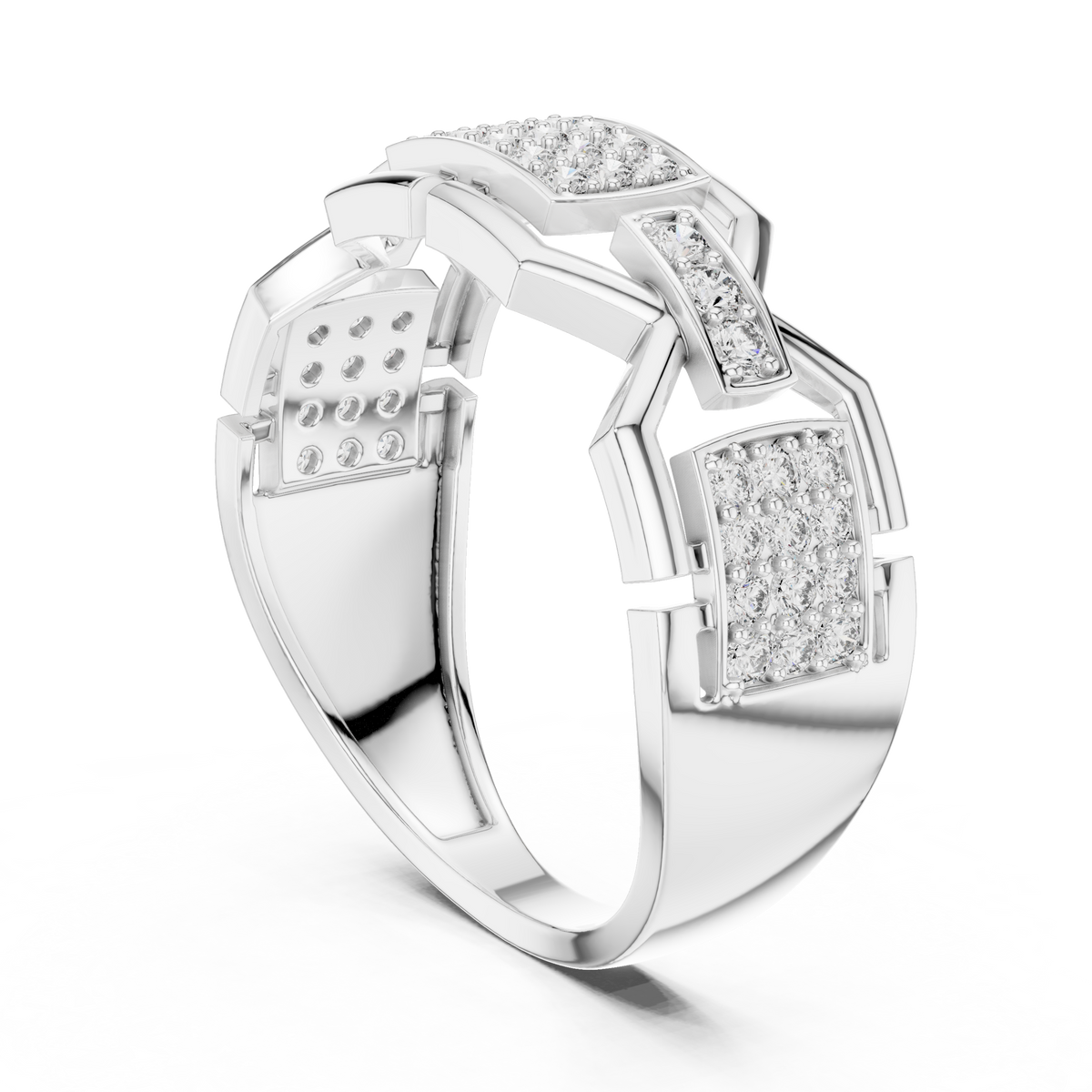 Elite Frame Diamond Gold Designer Ring