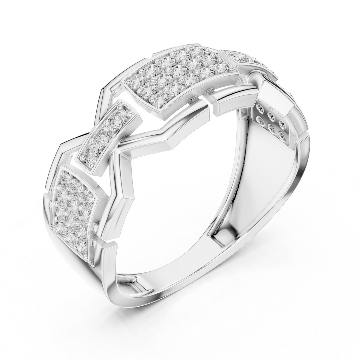 Elite Frame Diamond Gold Designer Ring