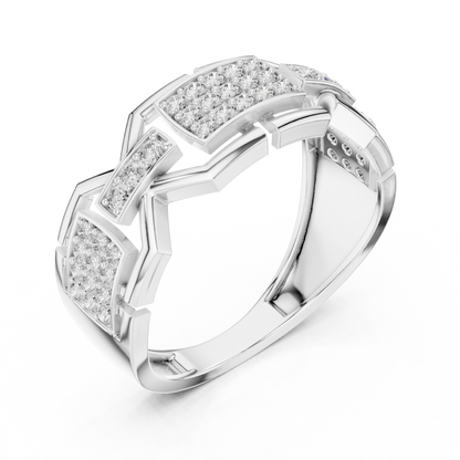 Elite Frame Diamond Gold Designer Ring