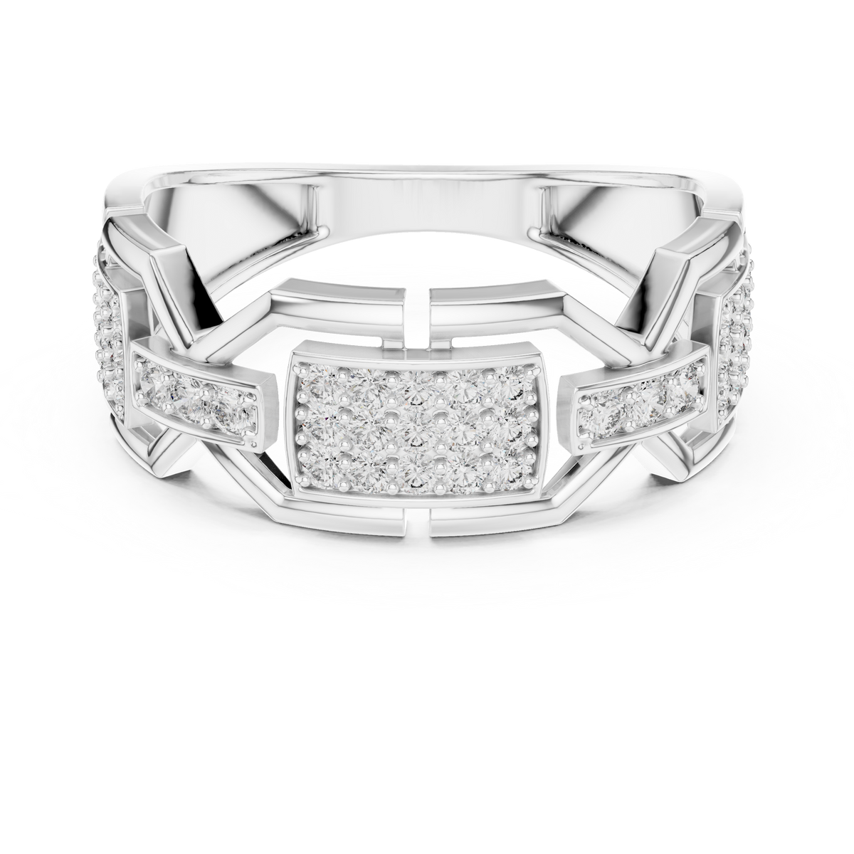 Elite Frame Diamond Gold Designer Ring