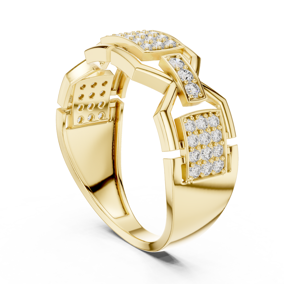 Elite Frame Diamond Gold Designer Ring