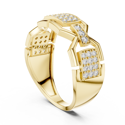 Elite Frame Diamond Gold Designer Ring