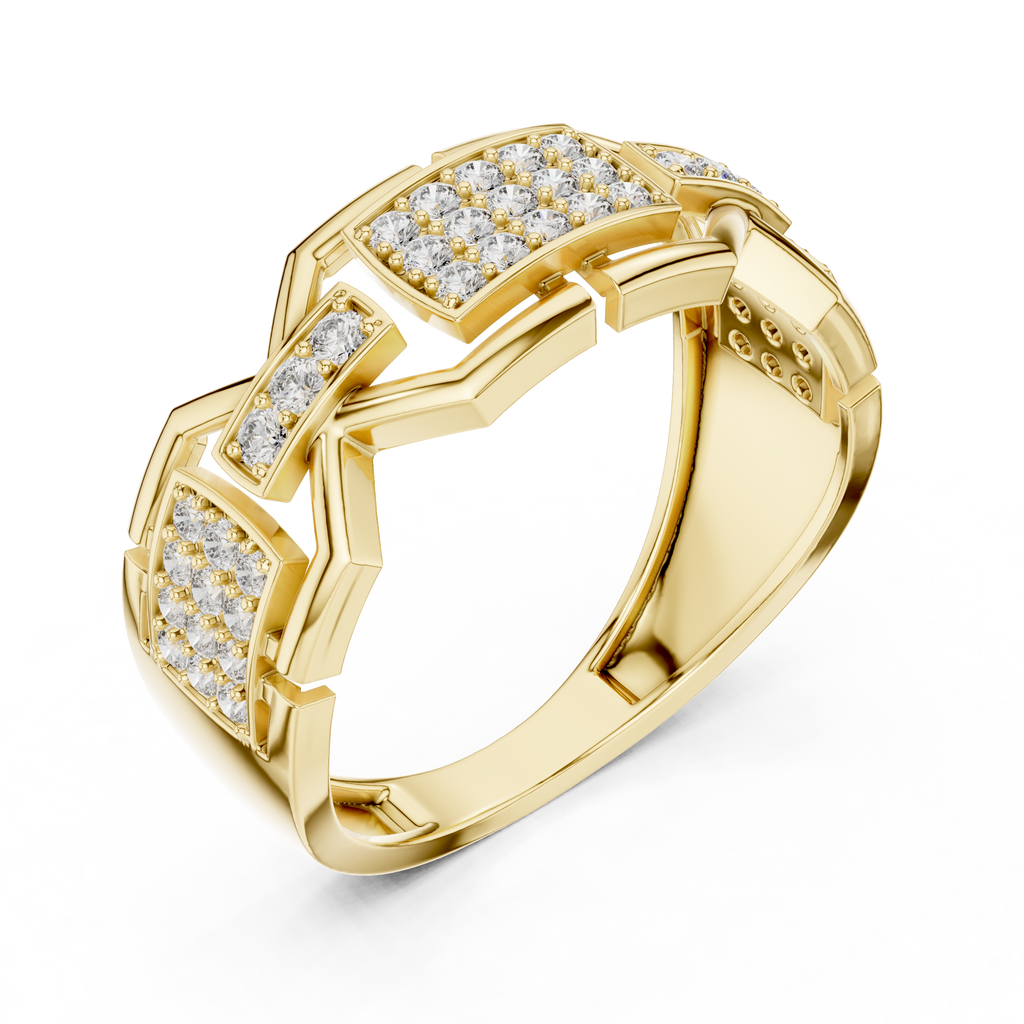 Elite Frame Diamond Gold Designer Ring