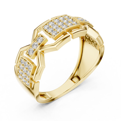 Elite Frame Diamond Gold Designer Ring