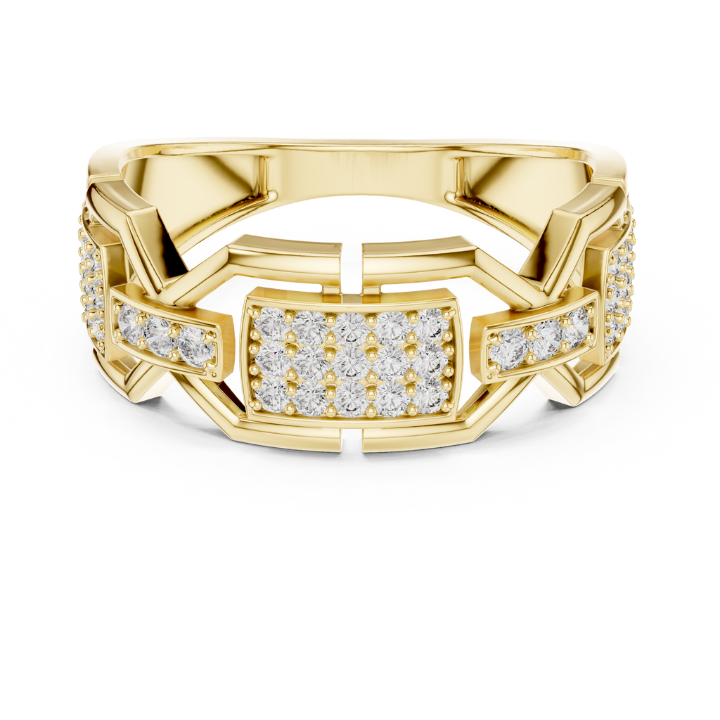 Elite Frame Diamond Gold Designer Ring