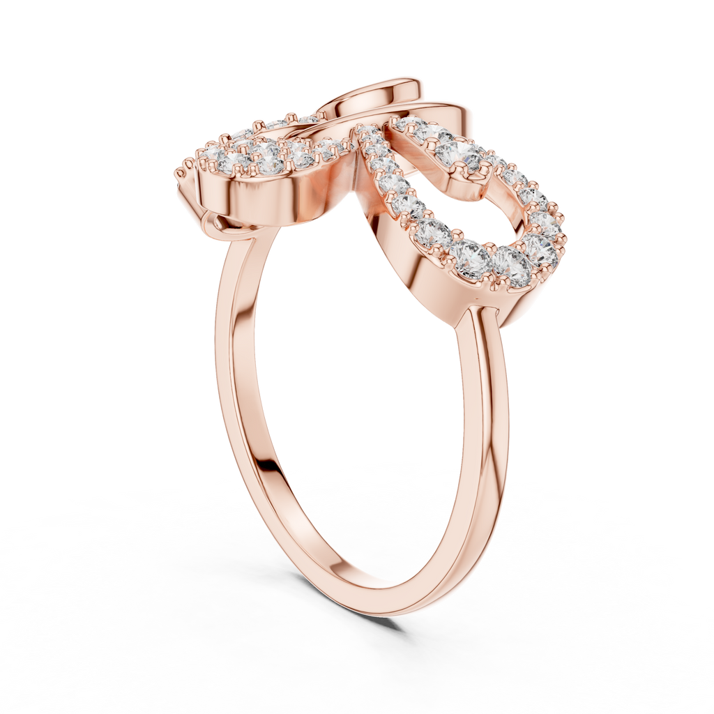 Elegant Twist Diamond Gold Ring