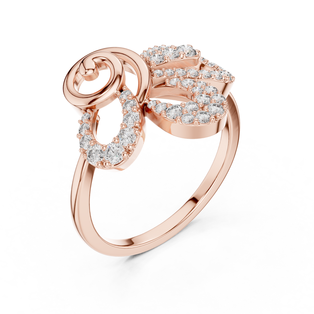 Elegant Twist Diamond Gold Ring