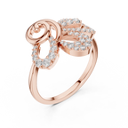Elegant Twist Diamond Gold Ring