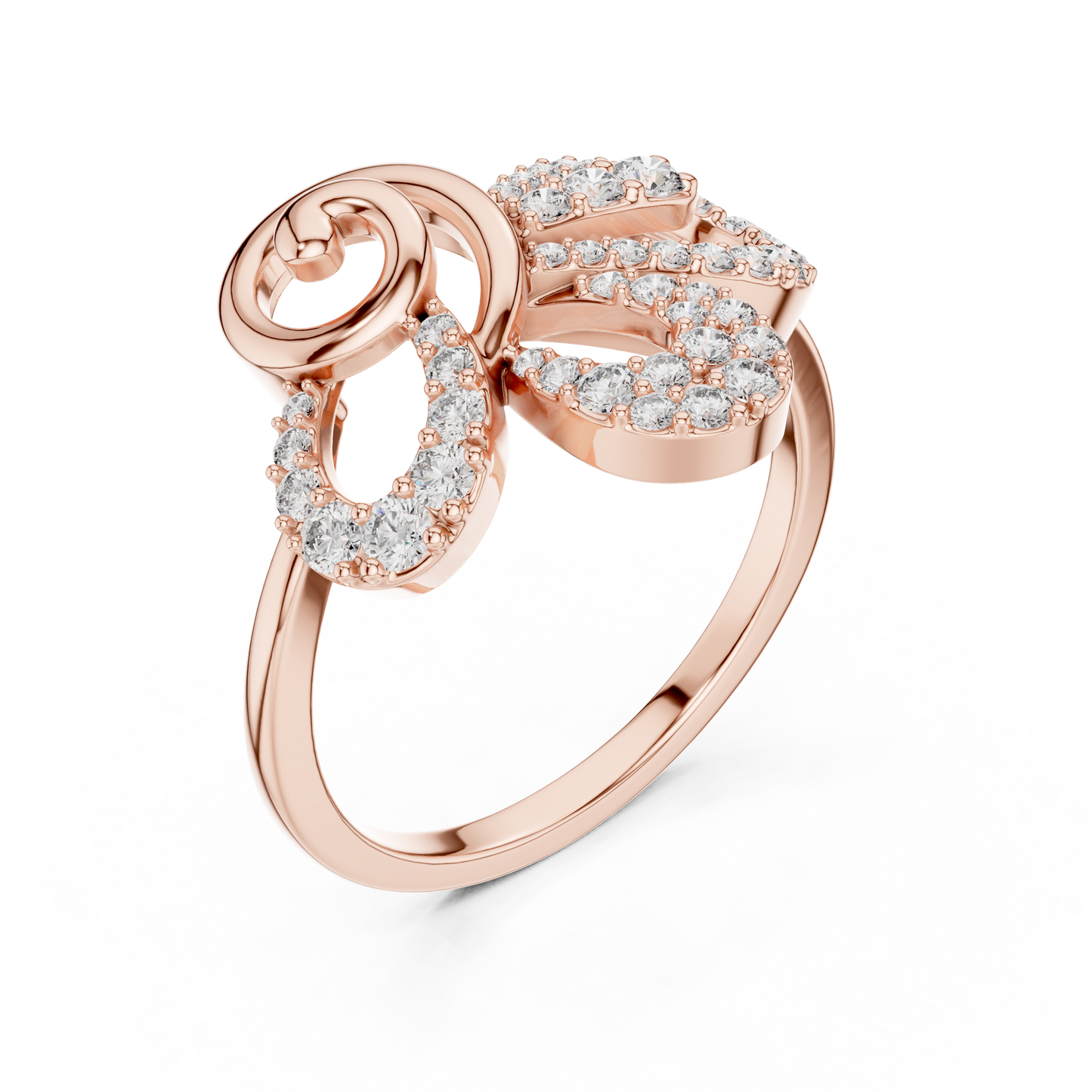 Elegant Twist Diamond Gold Ring