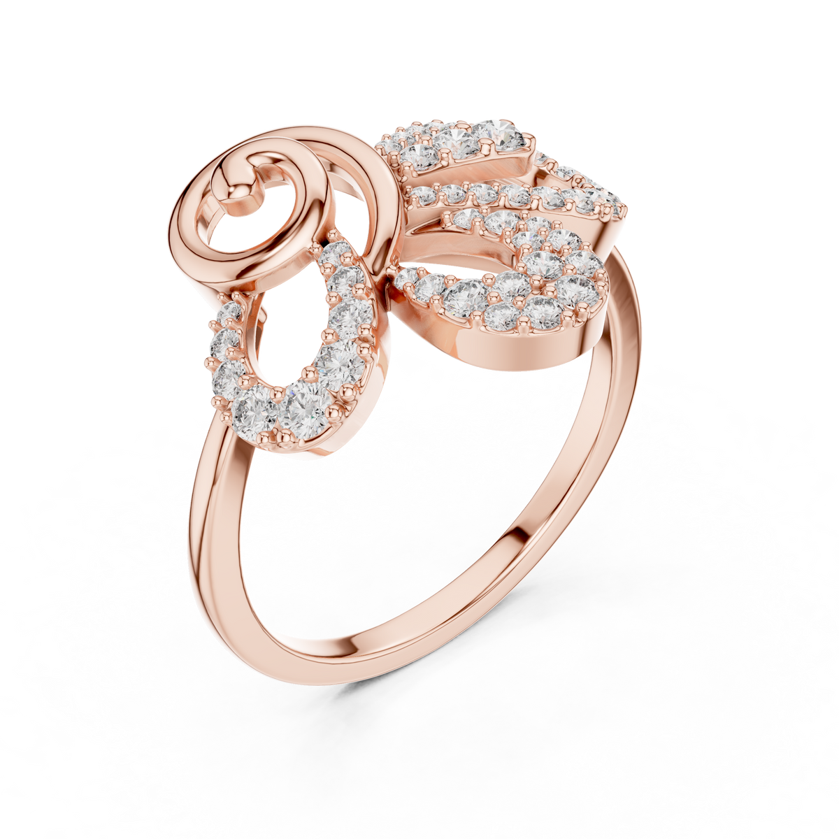 Elegant Twist Diamond Gold Ring