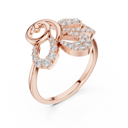 Elegant Twist Diamond Gold Ring