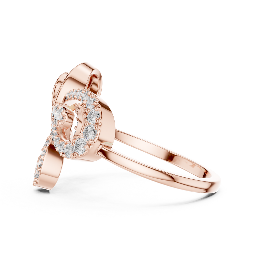 Elegant Twist Diamond Gold Ring