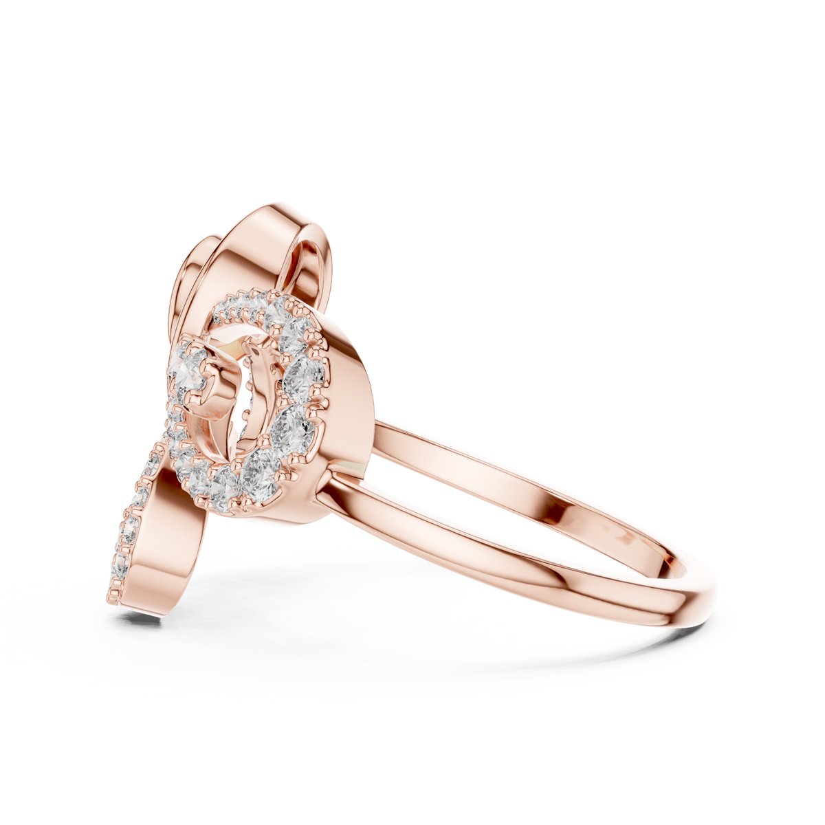 Elegant Twist Diamond Gold Ring
