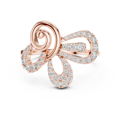Elegant Twist Diamond Gold Ring