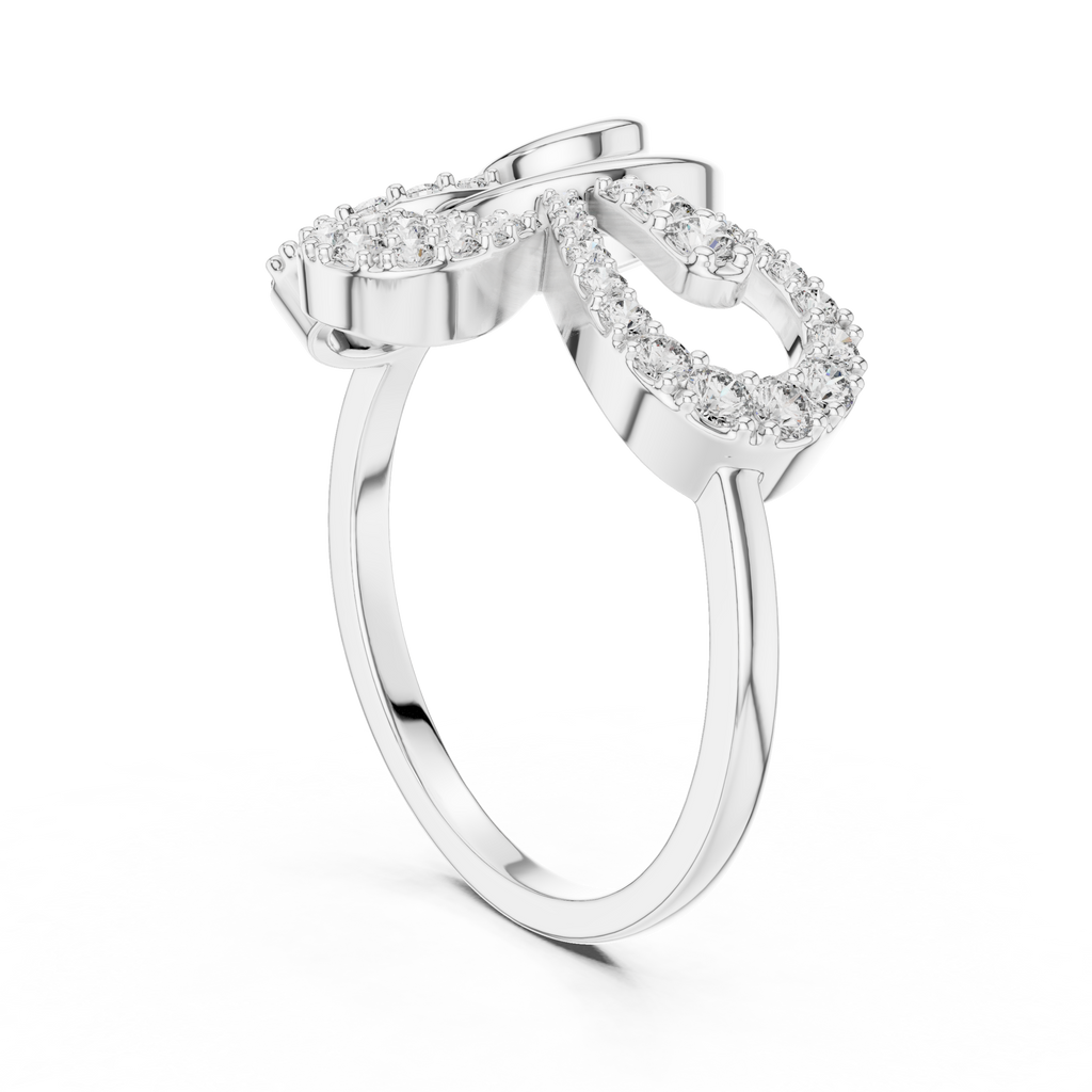 Elegant Twist Diamond Gold Ring