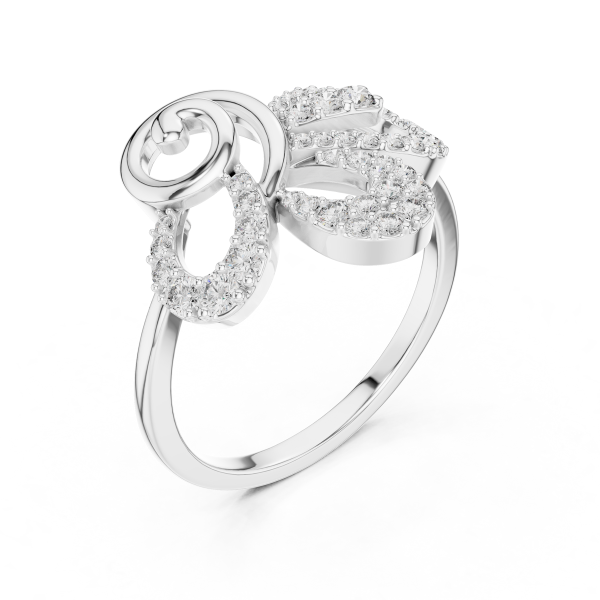 Elegant Twist Diamond Gold Ring
