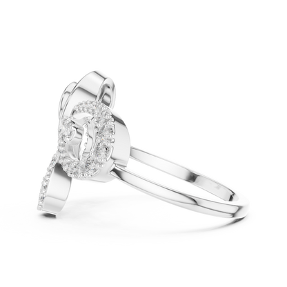 Elegant Twist Diamond Gold Ring