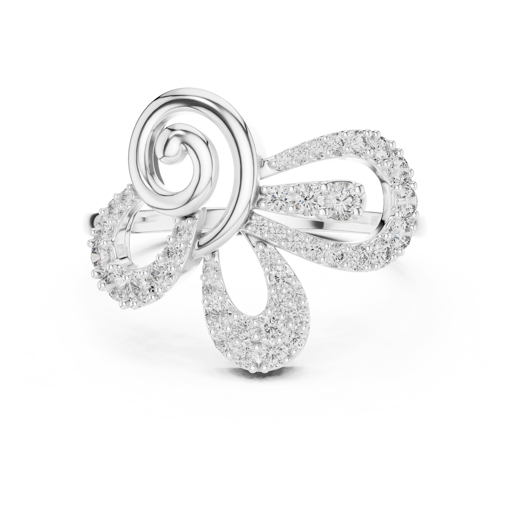 Elegant Twist Diamond Gold Ring