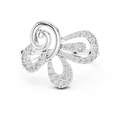 Elegant Twist Diamond Gold Ring