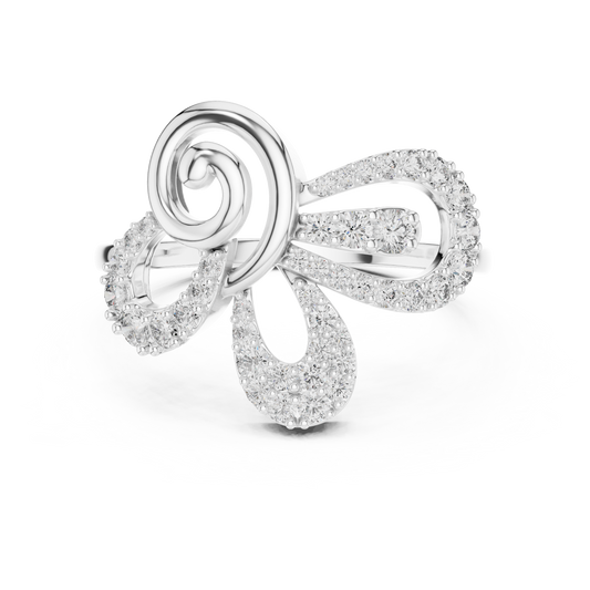 Elegant Twist Diamond Gold Ring