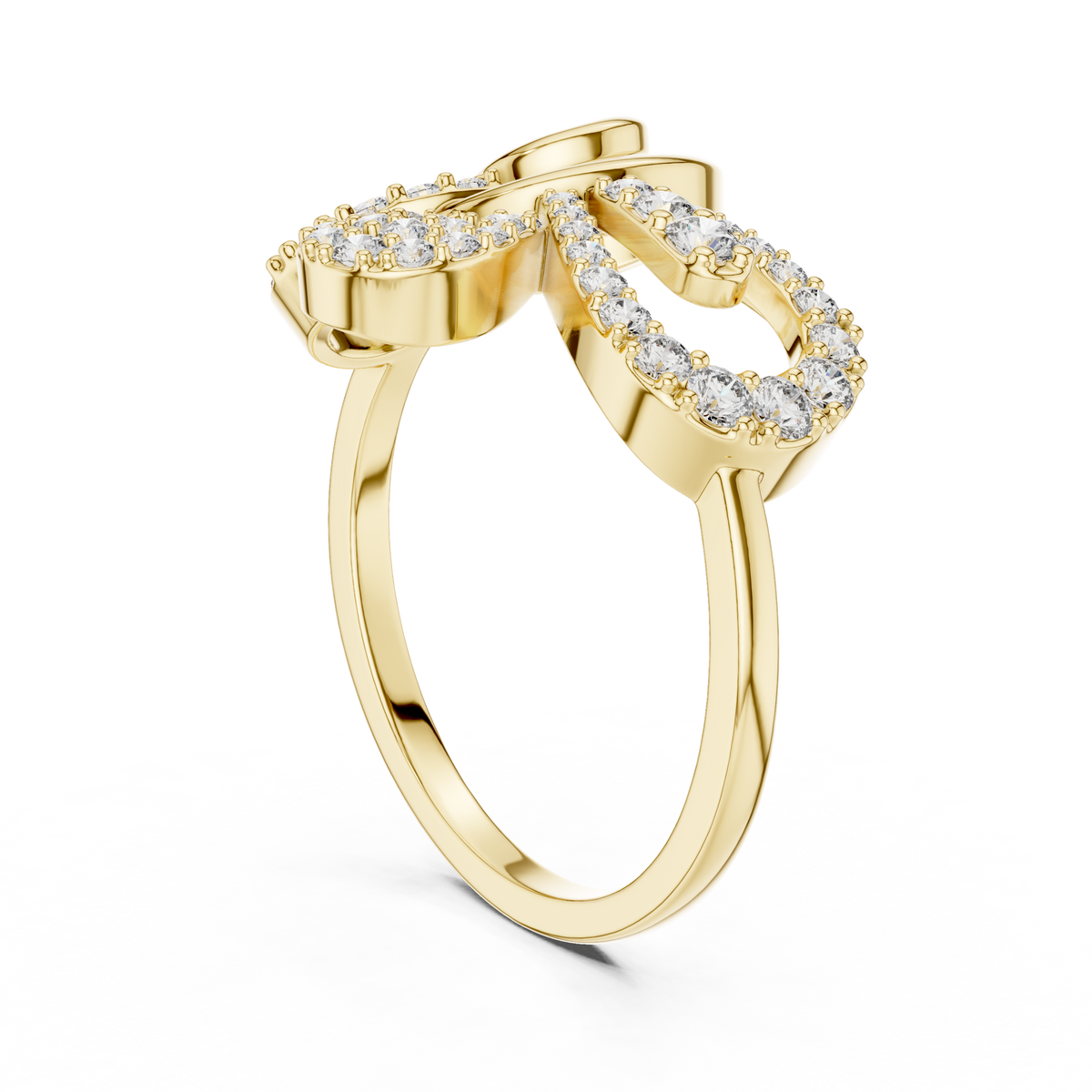 Elegant Twist Diamond Gold Ring