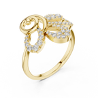 Elegant Twist Diamond Gold Ring