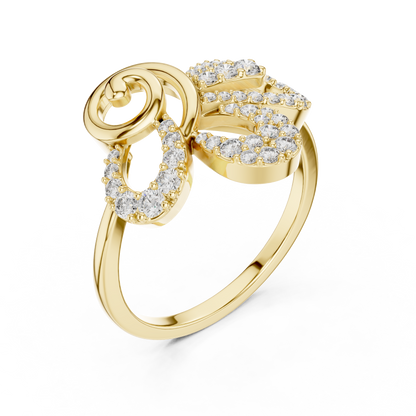 Elegant Twist Diamond Gold Ring