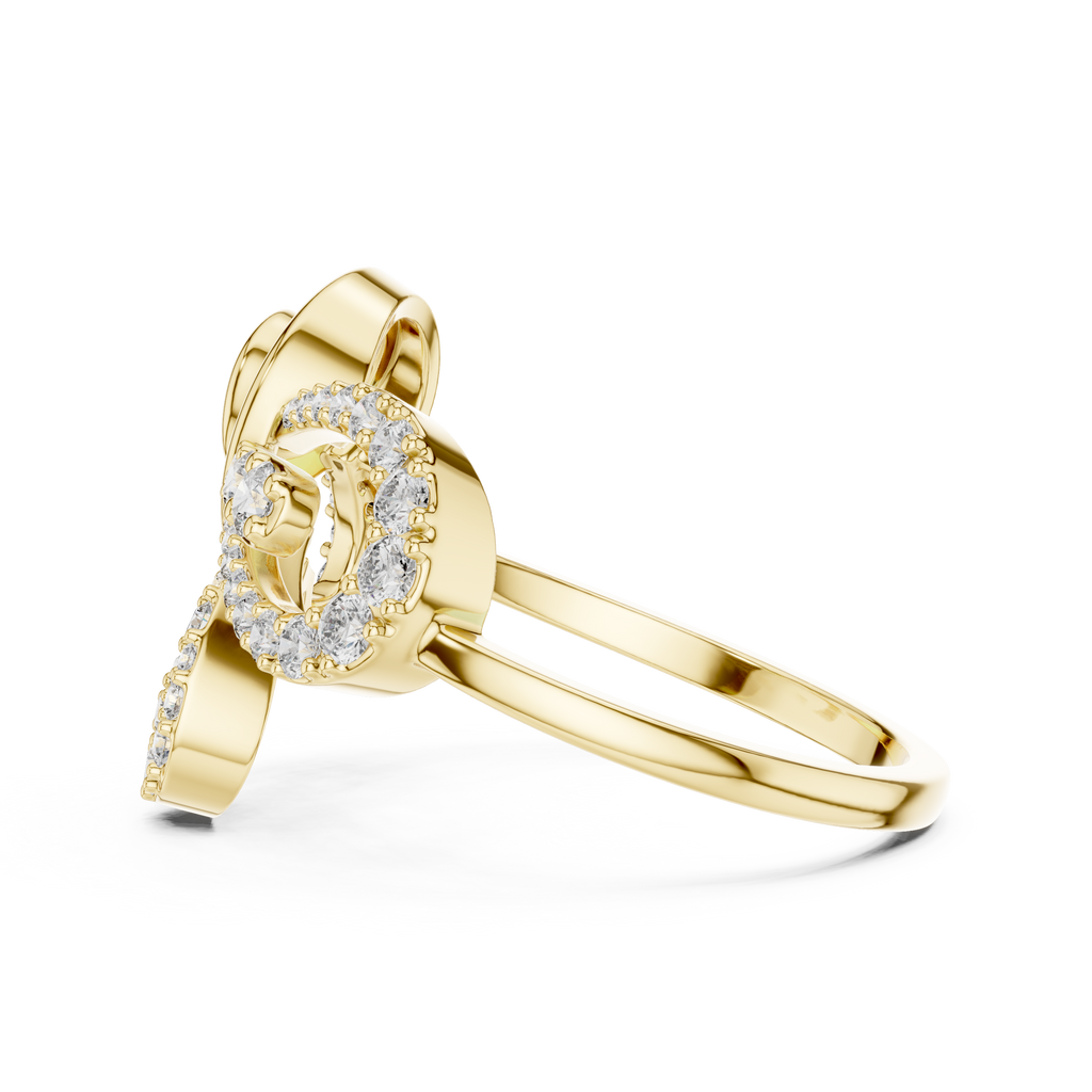 Elegant Twist Diamond Gold Ring
