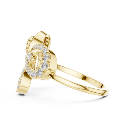 Elegant Twist Diamond Gold Ring