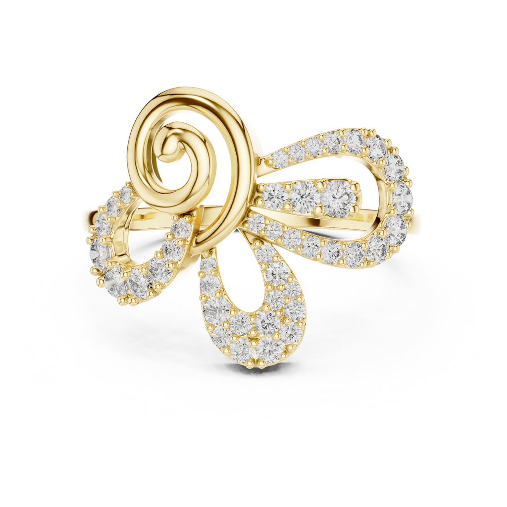 Elegant Twist Diamond Gold Ring
