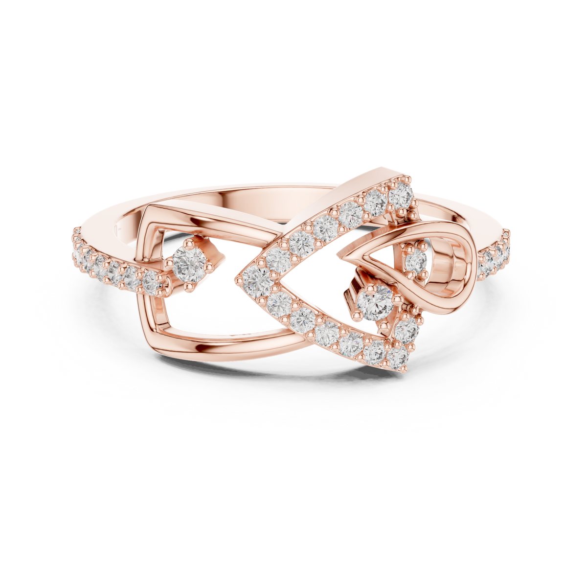 Graceful Twist Diamond Designer Ring