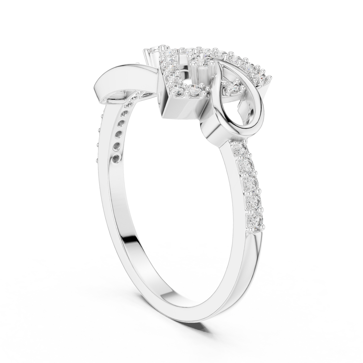 Graceful Twist Diamond Designer Ring