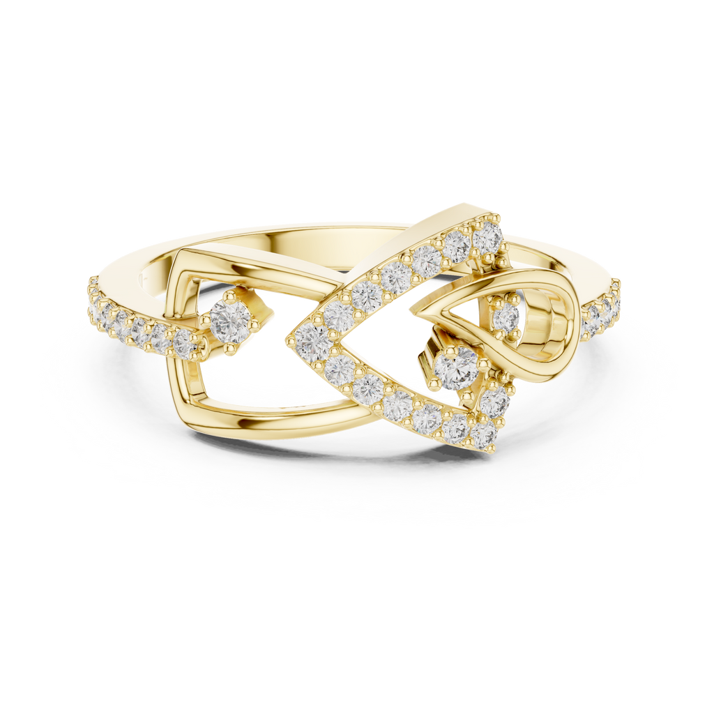 Graceful Twist Diamond Designer Ring