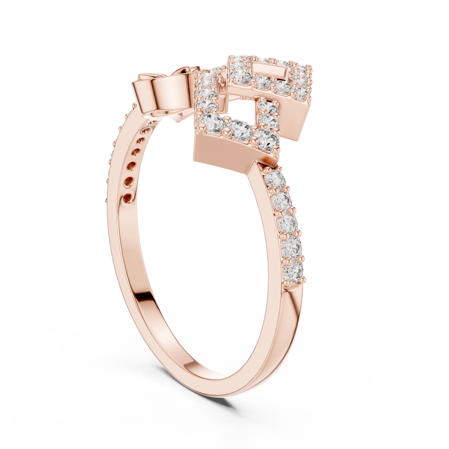 Luxury Square Frame Diamond Designer Ring