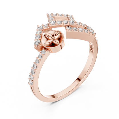 Luxury Square Frame Diamond Designer Ring