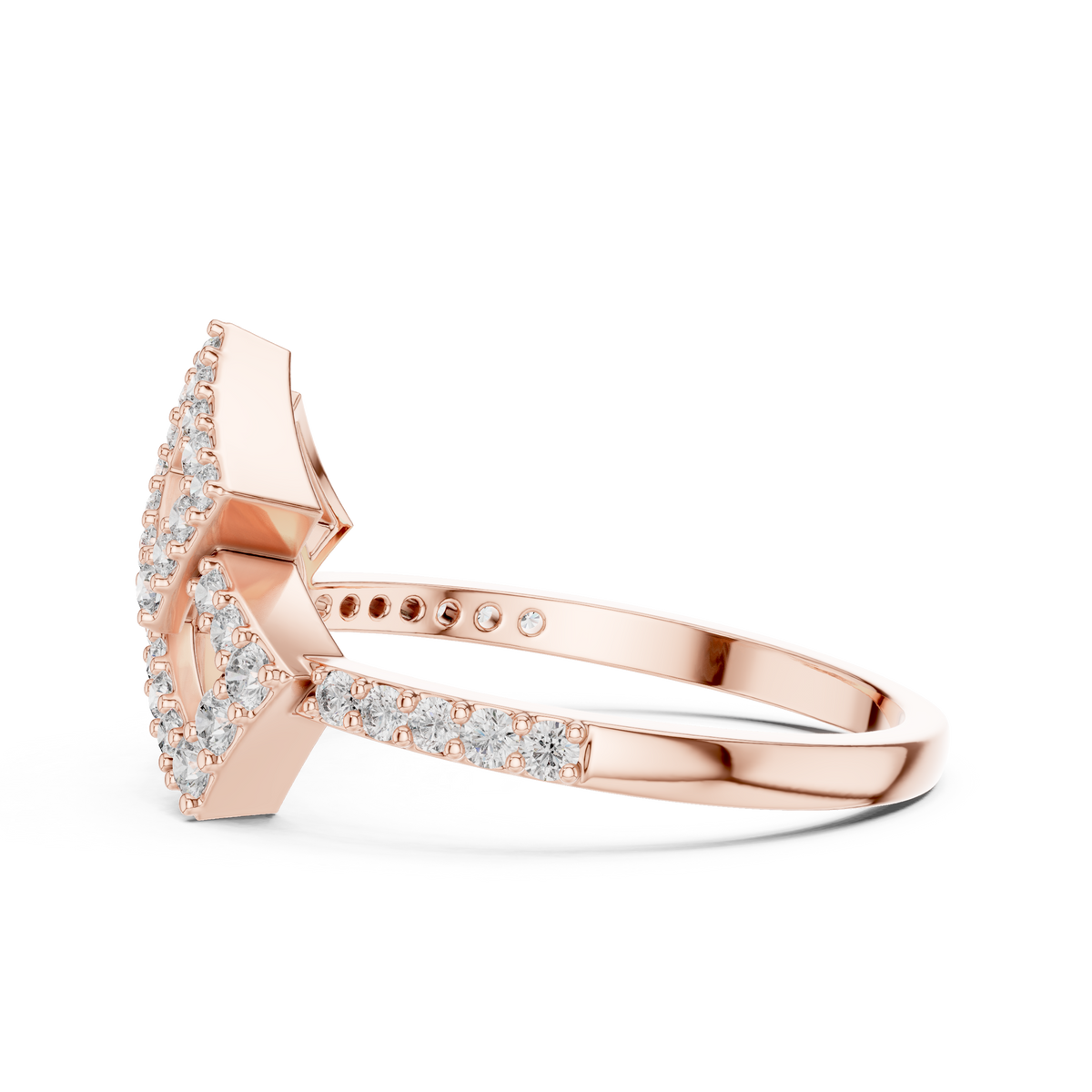 Luxury Square Frame Diamond Designer Ring