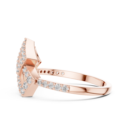Luxury Square Frame Diamond Designer Ring