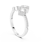 Luxury Square Frame Diamond Designer Ring
