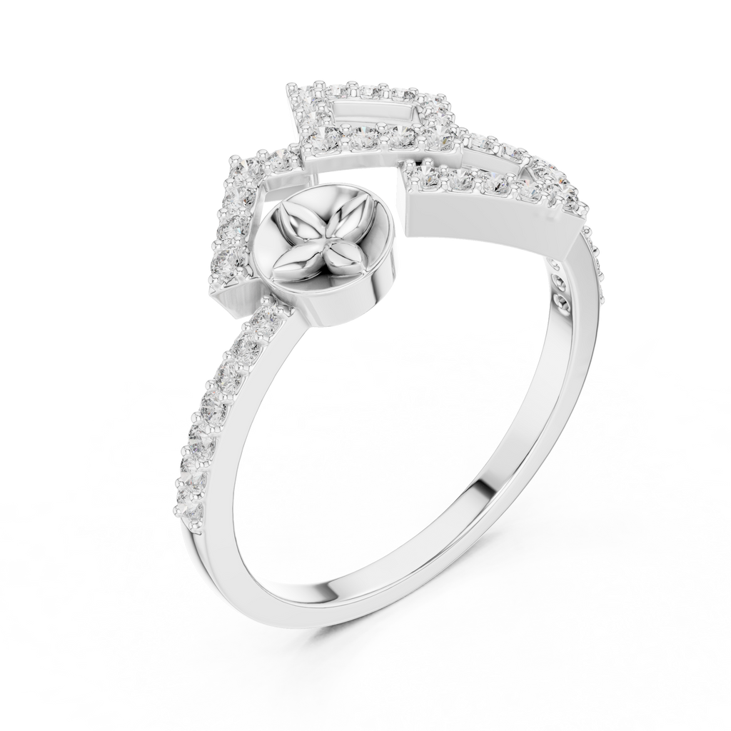 Luxury Square Frame Diamond Designer Ring