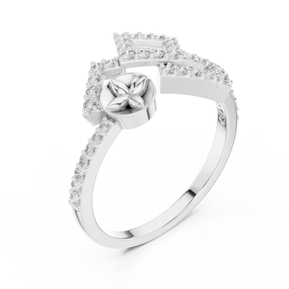 Luxury Square Frame Diamond Designer Ring