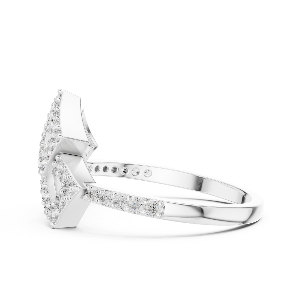 Luxury Square Frame Diamond Designer Ring