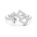 Luxury Square Frame Diamond Designer Ring