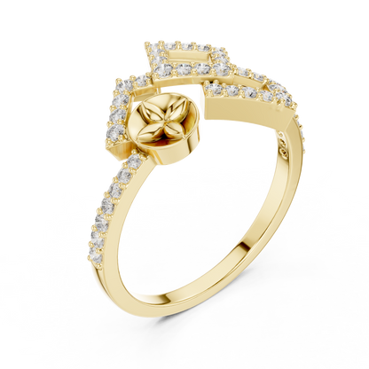 Luxury Square Frame Diamond Designer Ring