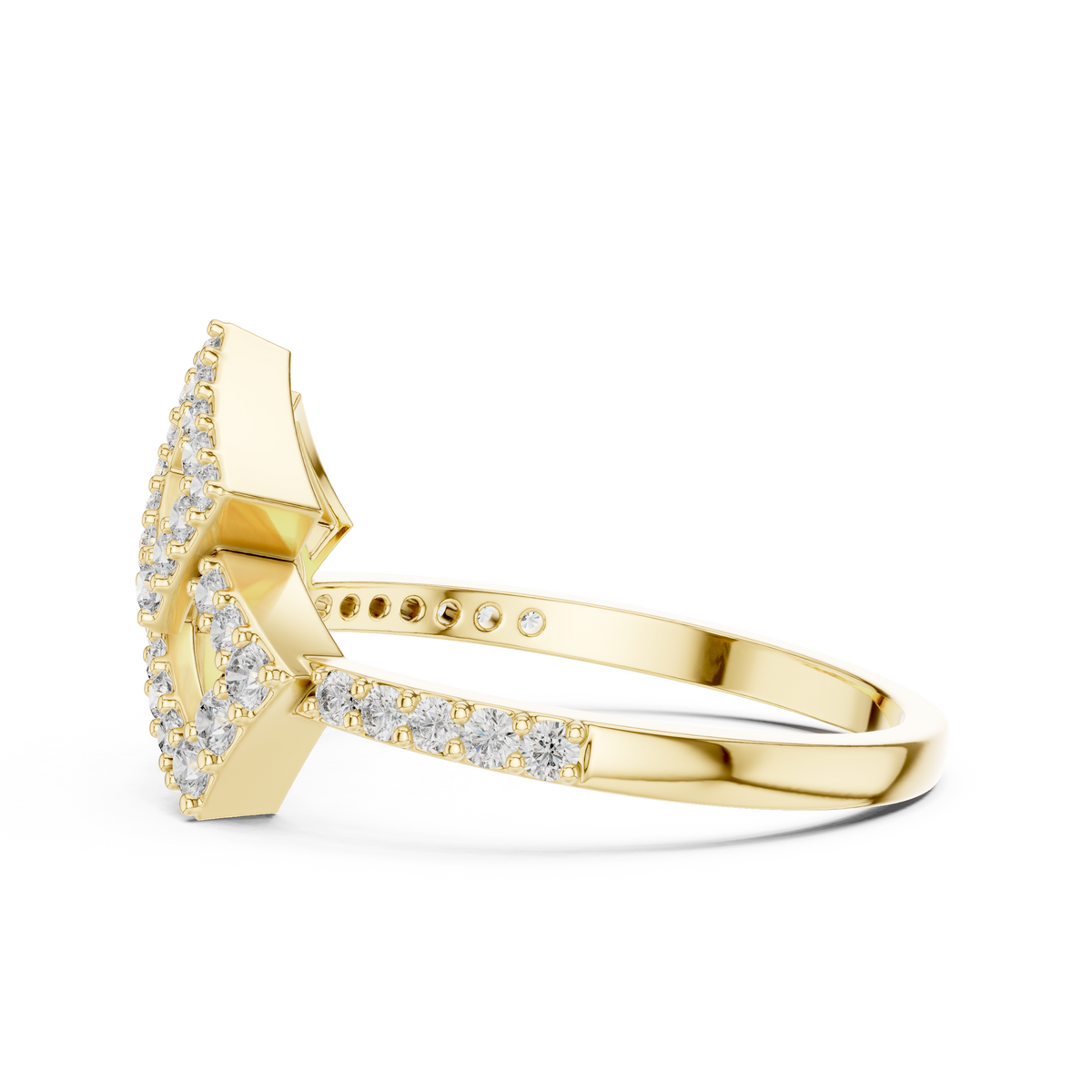 Luxury Square Frame Diamond Designer Ring