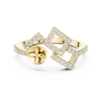 Luxury Square Frame Diamond Designer Ring