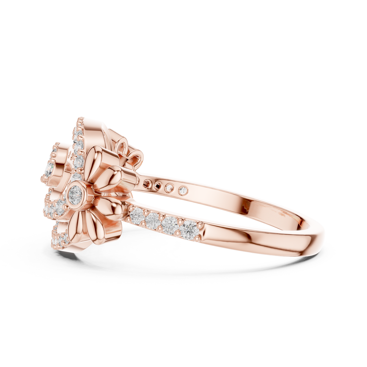 Classic Floral Loop Diamond Ring