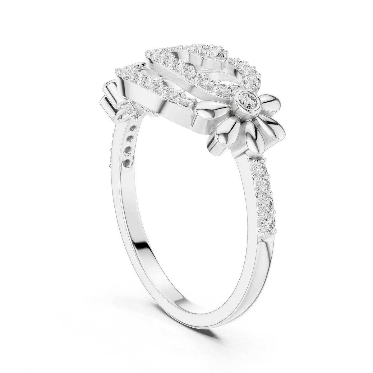 Classic Floral Loop Diamond Ring
